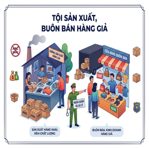 Tội sản xuất, buôn bán hàng giả theo quy định pháp luật