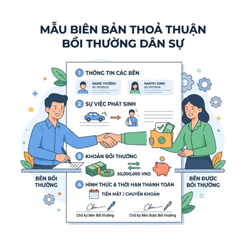 Mẫu biên bản thoả thuận bồi thường dân sự của NPLAW