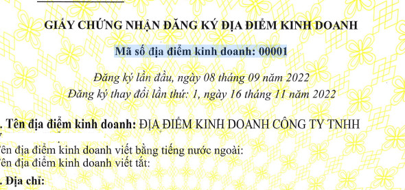 Thủ tục thay đổi tên địa điểm kinh doanh được quy định như thế nào?